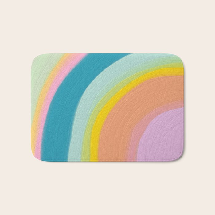 Painted Pastel Rainbow Bath Mat Gallery Image 1