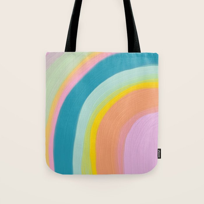 Painted Pastel Rainbow Tote Bag Gallery Image 1