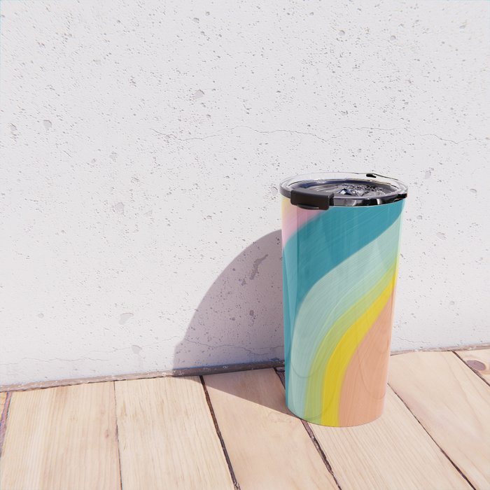 Painted Pastel Rainbow Travel Mug Gallery Image 4