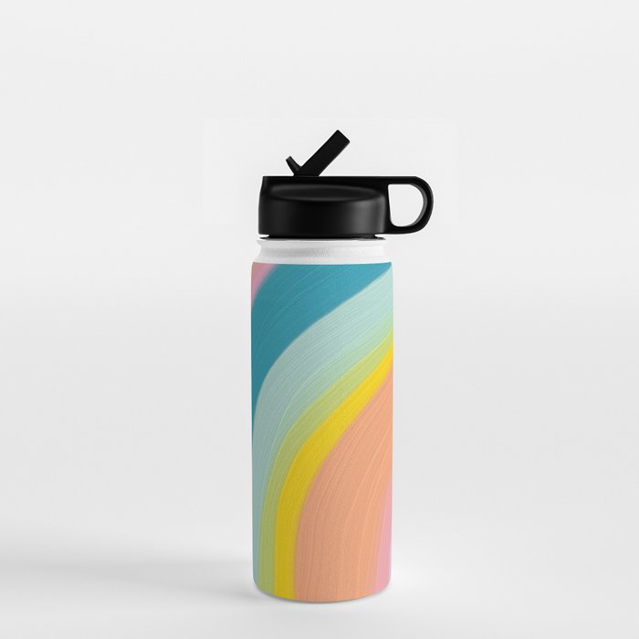 Painted Pastel Rainbow Water Bottle Gallery Image 1