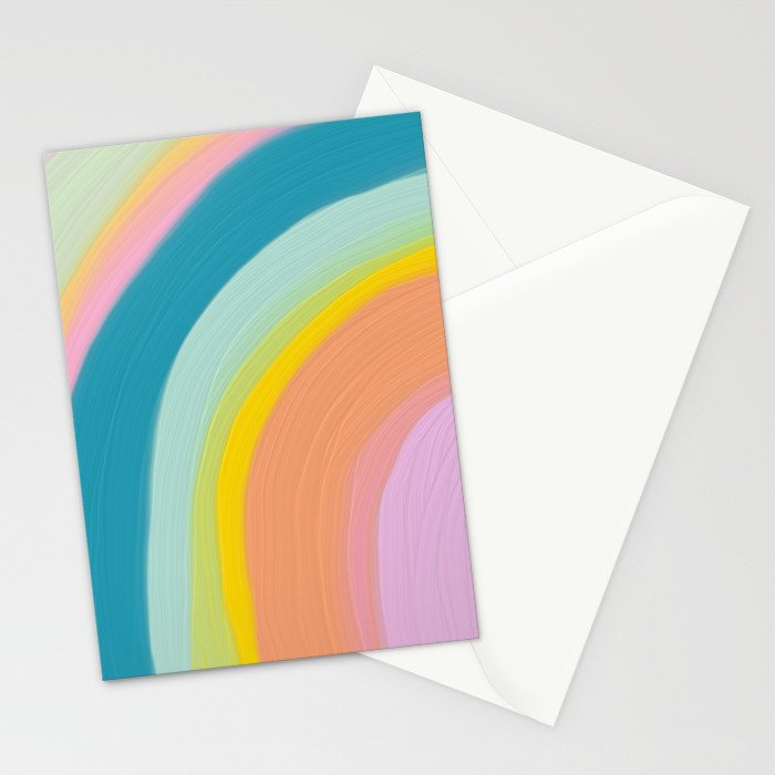 Painted Pastel Rainbow Stationery Card Gallery Image 2