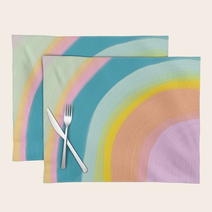 Painted Pastel Rainbow Placemat Gallery Image 1