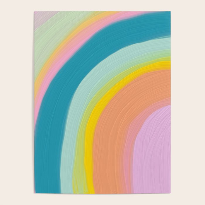 Painted Pastel Rainbow Poster Gallery Image 1