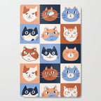 Colorful checkered cat pattern Cutting Board Gallery Image 1