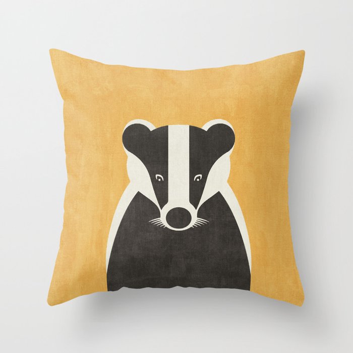 FAUNA / Badger Throw Pillow Gallery Image 6