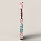 Festive, Floral Prints, Teal, Peach, Coral iPhone Case Gallery Image 2