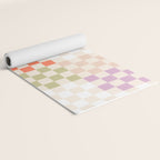 Retro Pastel Check Pattern Yoga Mat Gallery Image 2
