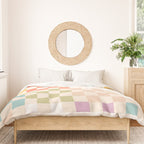 Retro Pastel Check Pattern Duvet Cover Gallery Image 3