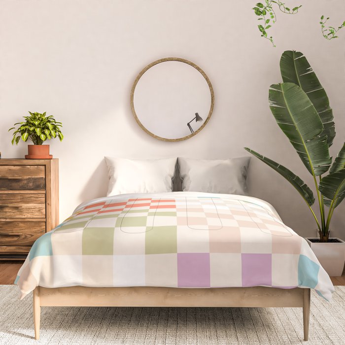 Retro Pastel Check Pattern Comforter Gallery Image 3