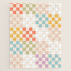 Retro Pastel Check Pattern Jigsaw Puzzle Gallery Image 1