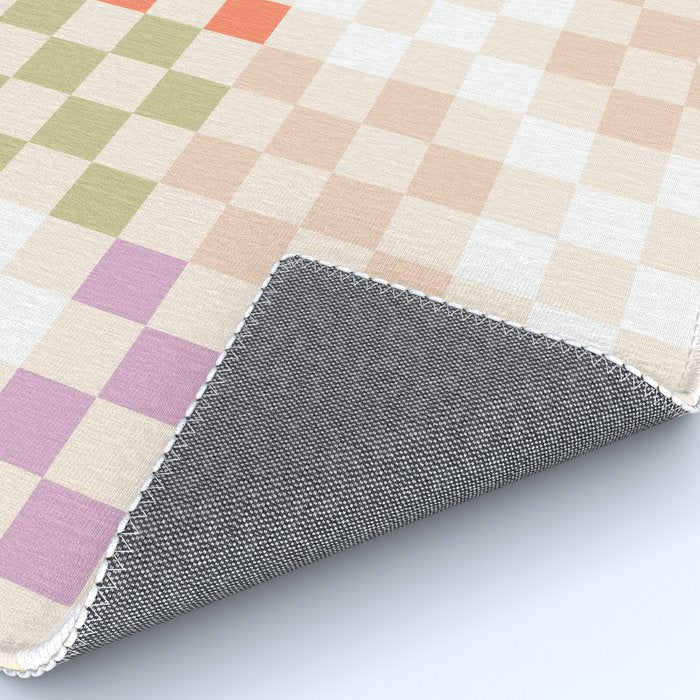 Retro Pastel Check Pattern Rug Gallery Image 4