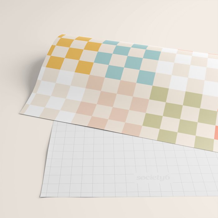 Retro Pastel Check Pattern Wrapping Paper Gallery Image 2