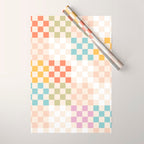Retro Pastel Check Pattern Wrapping Paper Gallery Image 1