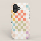 Retro Pastel Check Pattern iPhone Case Gallery Image 1