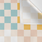 Retro Pastel Check Pattern Wall Tapestry Gallery Image 3