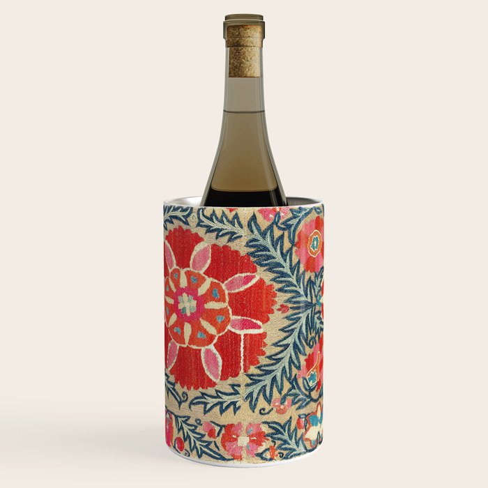 18th Century Suzani Fragment Print Wine Chiller Gallery Image 1