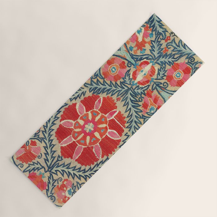 18th Century Suzani Fragment Print Yoga Mat Gallery Image 1