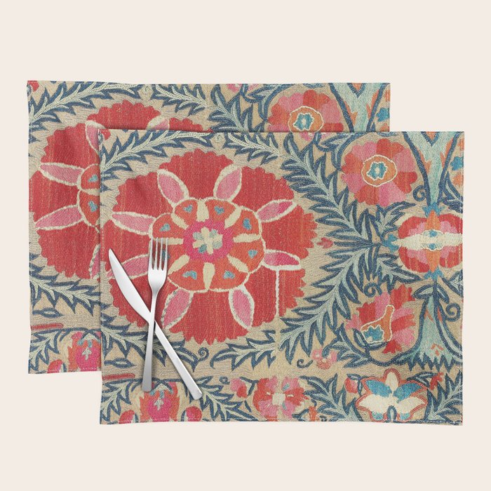 18th Century Suzani Fragment Print Placemat Gallery Image 1