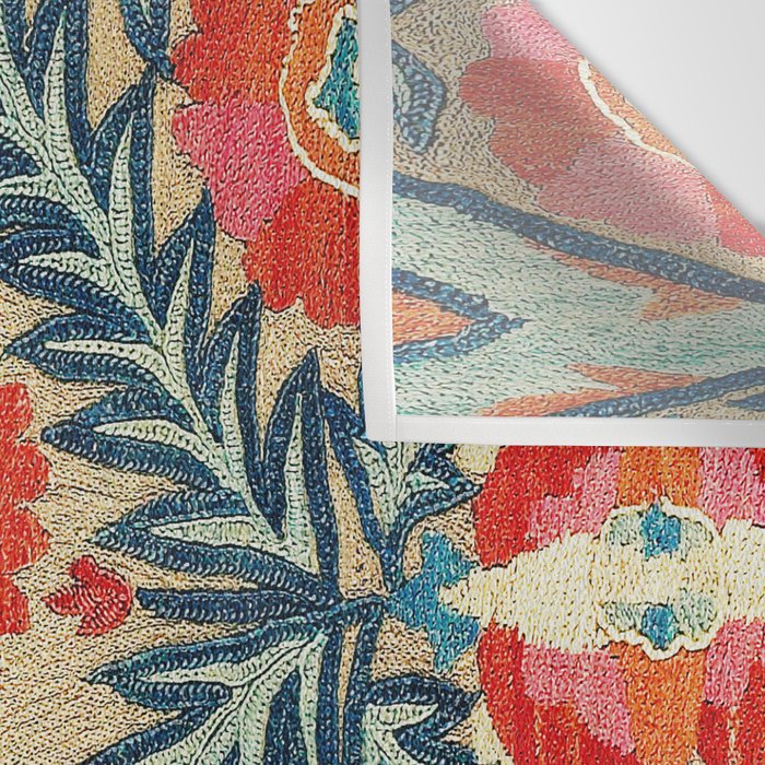 18th Century Suzani Fragment Print Wall Tapestry Gallery Image 3