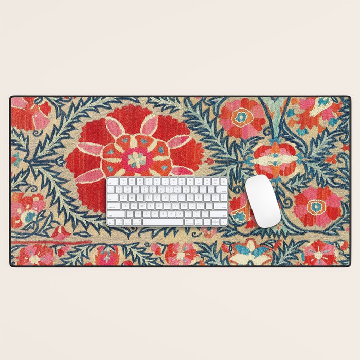 18th Century Suzani Fragment Print Desk Mat Gallery Image 1