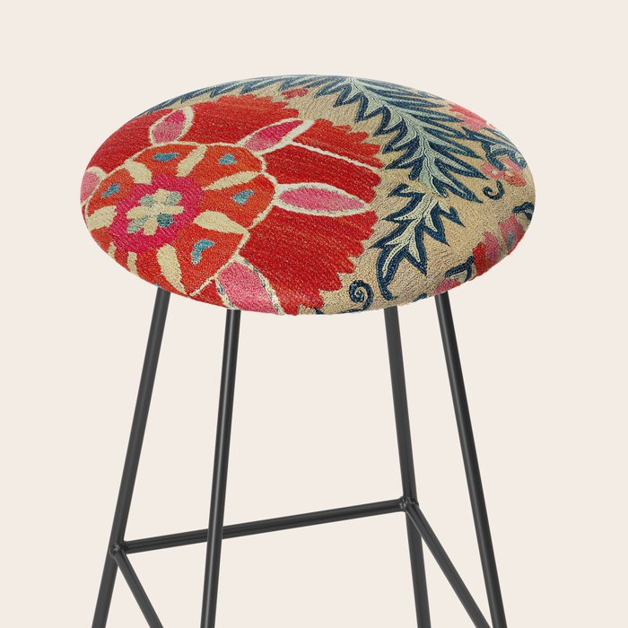 18th Century Suzani Fragment Print Stool Gallery Image 2