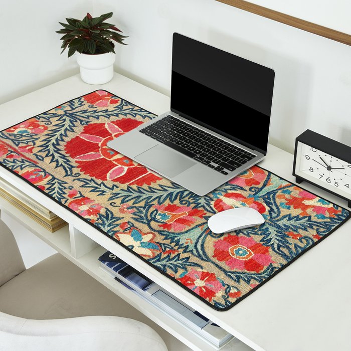 18th Century Suzani Fragment Print Desk Mat Gallery Image 2