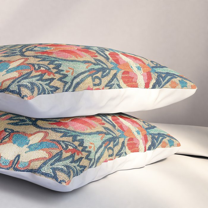 18th Century Suzani Fragment Print Pillow Sham Gallery Image 3