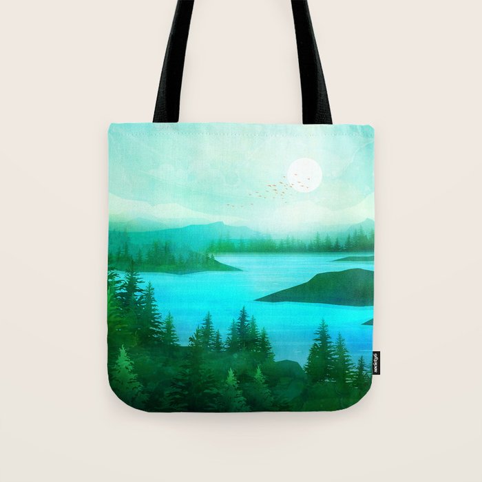 Lake Morning Tote Bag Gallery Image 1
