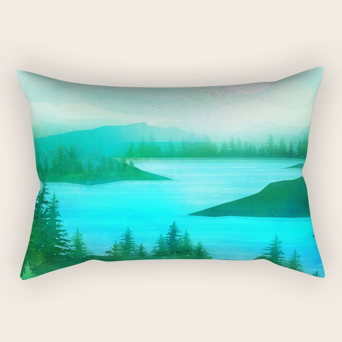 Lake Morning Rectangular Pillow Gallery Image 2