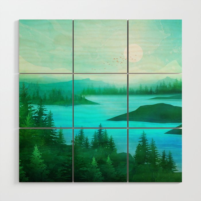 Lake Morning Wood Wall Art Gallery Image 1