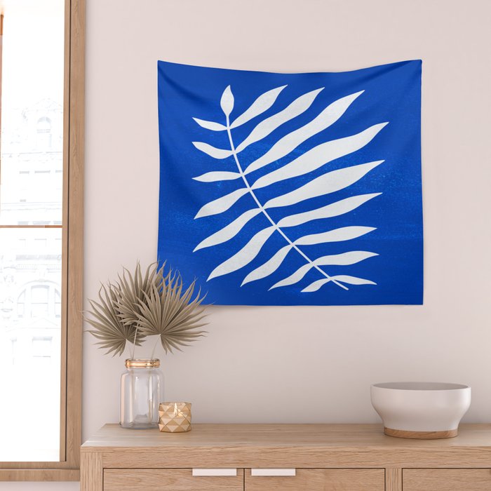 Wild Ferns: Persian Blue Edition Wall Tapestry Gallery Image 2