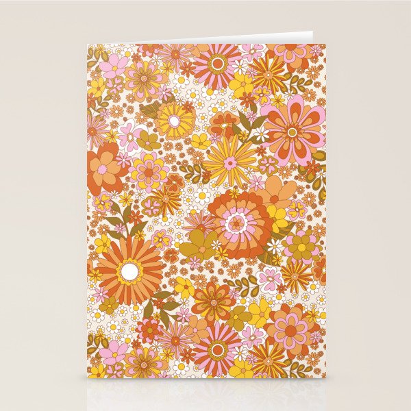 70s Floral Pattern Stationery Card Gallery Image 2