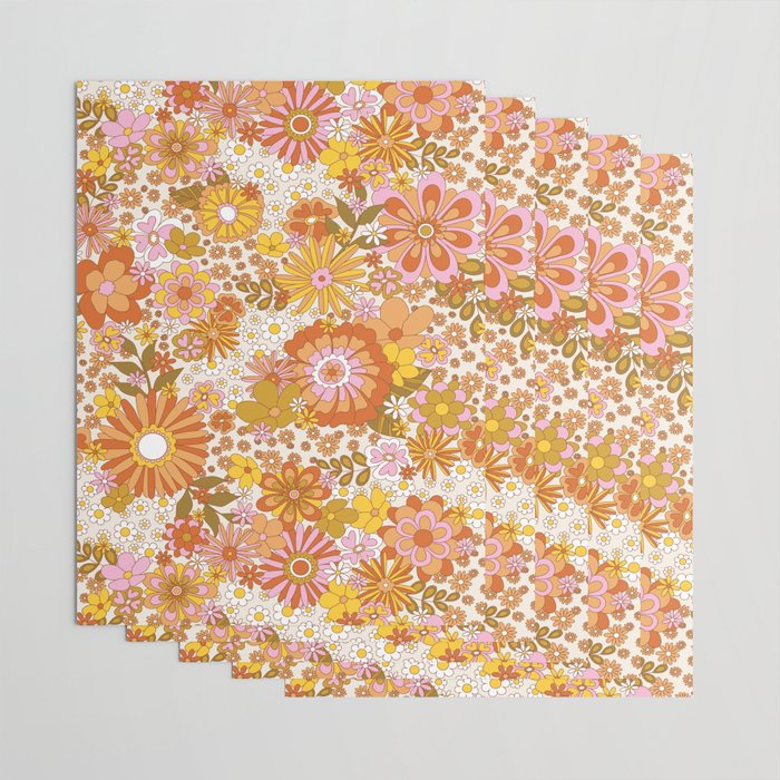 70s Floral Pattern Wrapping Paper Gallery Image 3