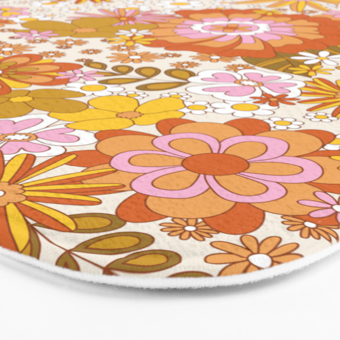 70s Floral Pattern Bath Mat Gallery Image 3