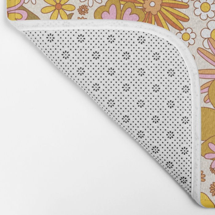 70s Floral Pattern Bath Mat Gallery Image 2