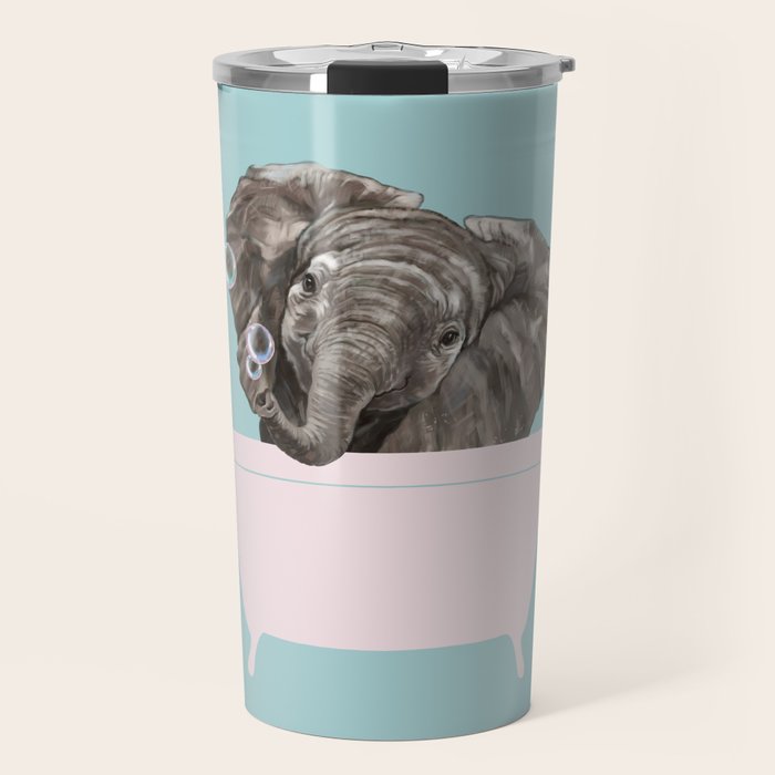 Baby Elephant in Bathtub Travel Mug Gallery Image 1
