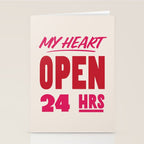 My Heart Open 24 Hours Stationery Card Gallery Image 2