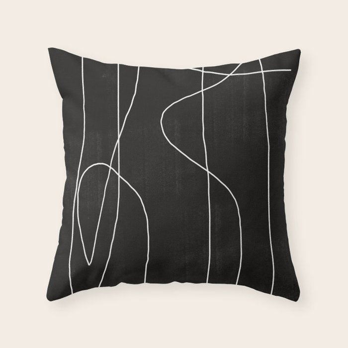 White Line Flow Throw Pillow Gallery Image 6