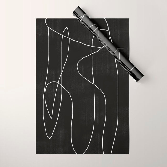 White Line Flow Wrapping Paper Gallery Image 1