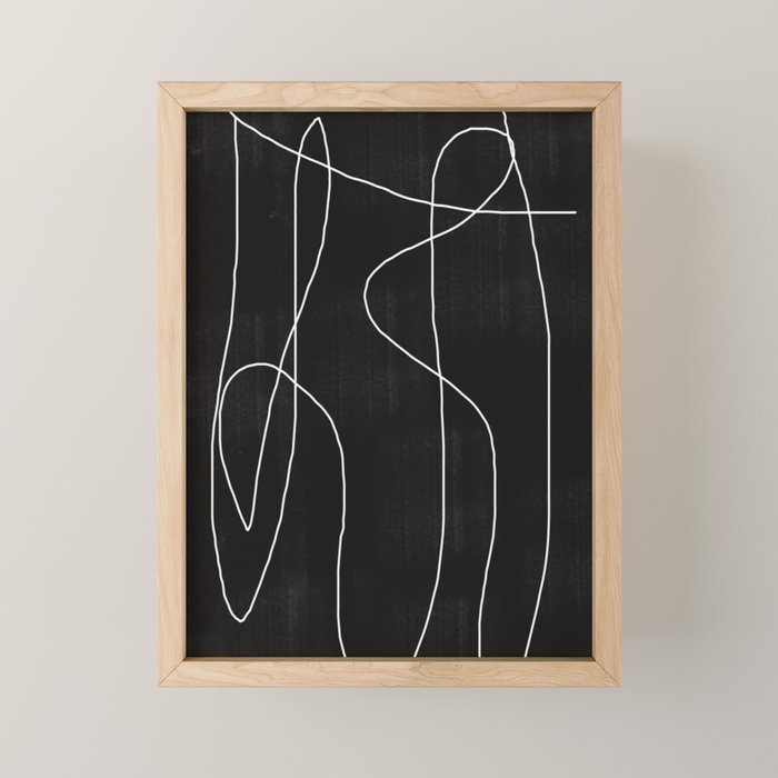 White Line Flow Mini Art Print Gallery Image 1