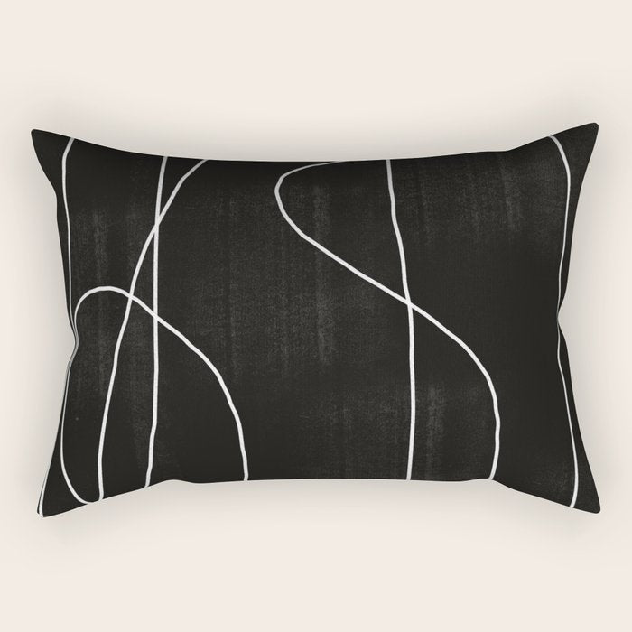 White Line Flow Rectangular Pillow Gallery Image 2