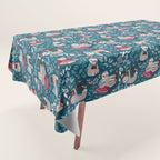 Hygge sloth // turquoise and red Tablecloth Gallery Image 1