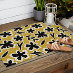Black Florals #1 Outdoor Rug Gallery Image 2