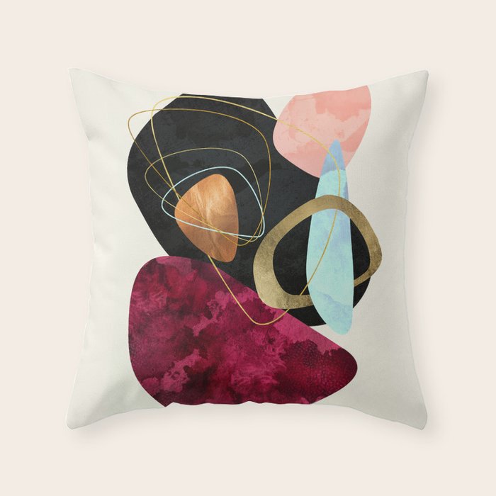 Abstract Pebbles II Throw Pillow Gallery Image 1