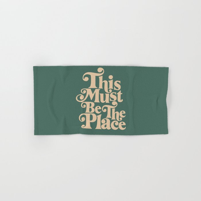 This Must Be The Place - Green & Beige Bath Towel Gallery Image 1