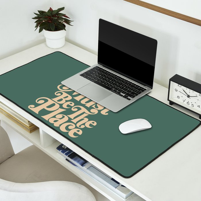 This Must Be The Place - Green & Beige Desk Mat Gallery Image 2