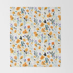 Cali Poppies + wild flowers Throw Blanket Gallery Image 2