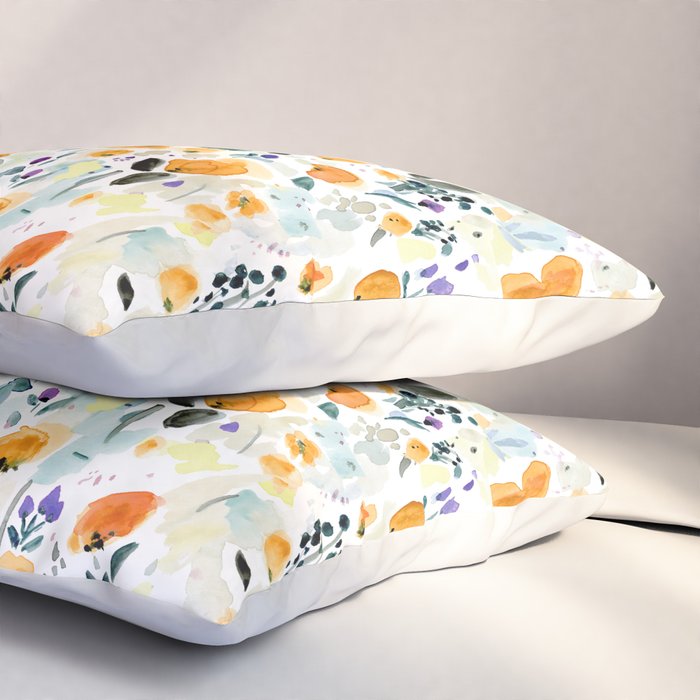 Cali Poppies + wild flowers Pillow Sham Gallery Image 3