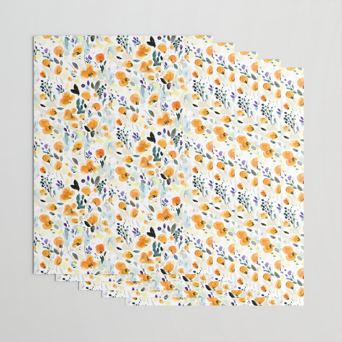 Cali Poppies + wild flowers Wrapping Paper Gallery Image 3