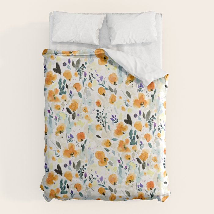Cali Poppies + wild flowers Duvet Cover Gallery Image 6